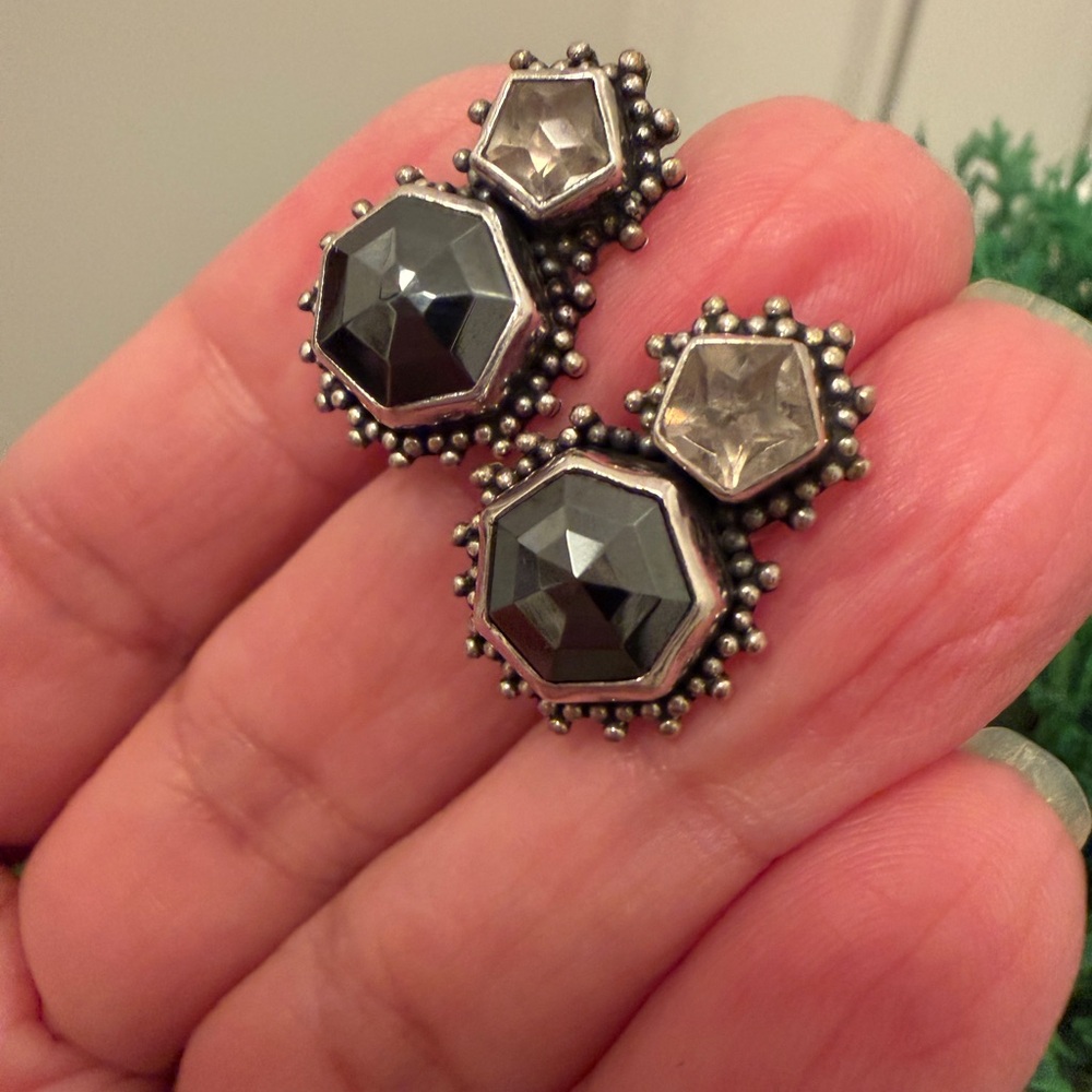 lori bonn sterling silver Geometric clip Earrings beautiful